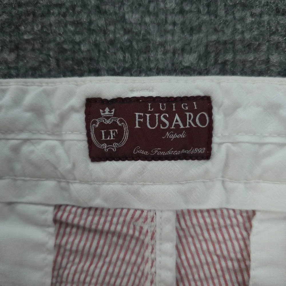 Luigi Fusaro Shorts Mens TG 48 32 Pink Striped Seersucker Bermuda Italy Designer